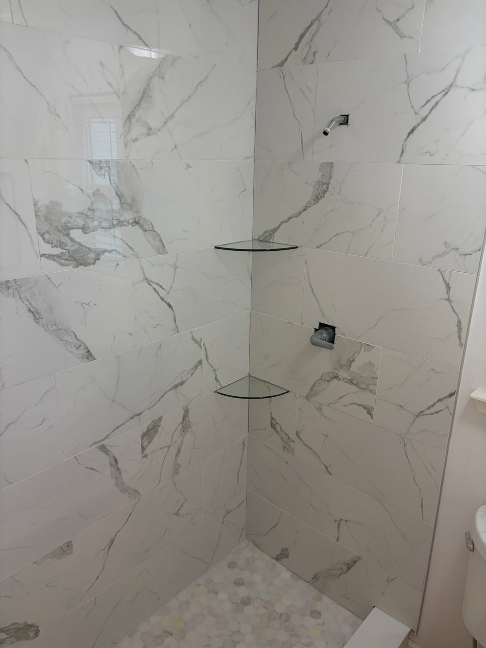 Marble mosaic detail — tile project in Fernandina Beach, FL
